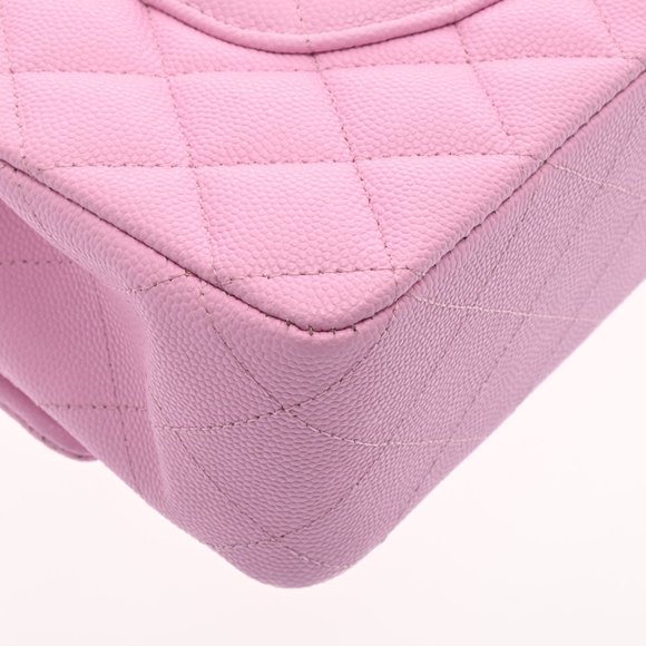 CHANEL Chanel matelasse W flap chain shoulder 25 pink ladies caviar skin bag - Picture 8 of 12
